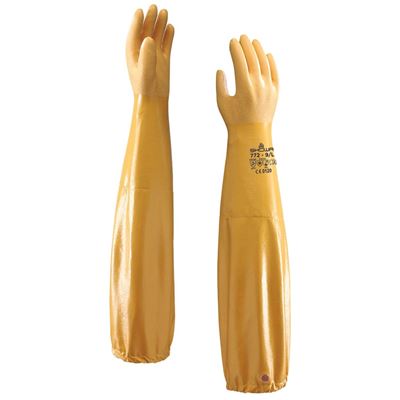 Picture of Showa Best Nitrile 772 Yellow 26" Shoulder Length Glove - Size 10