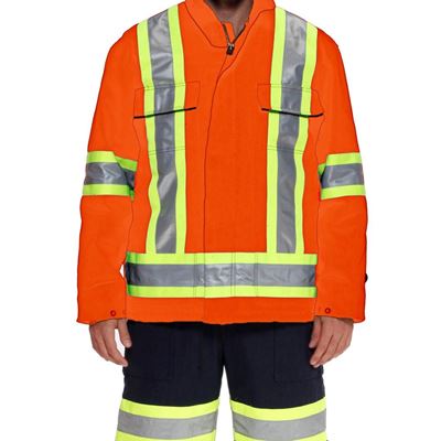 Picture of Ground Force® Style 651GF Orange Standard Insulated Polycotton Parka with Reflective Tape - 3X-Large