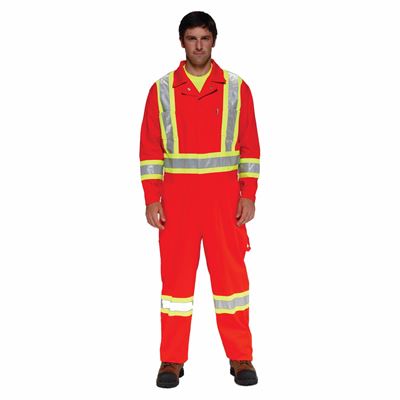 Picture of Stalworth Style 341 Orange Cotton Coverall with Reflective Tape