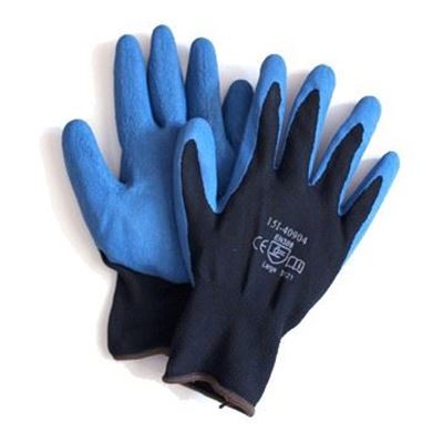 Picture of Wayne Safety Blue Wrinkled Latex Palm Gloves - Size 7