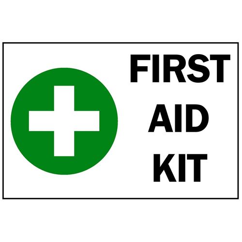 Picture of First Aid Kit Sign with Cross - 7" x 10"